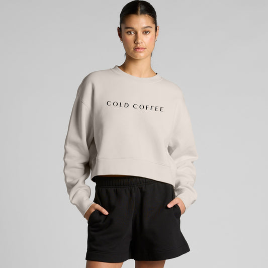 Women's Relaxed Crop Crew | COLD COFFEE LABEL