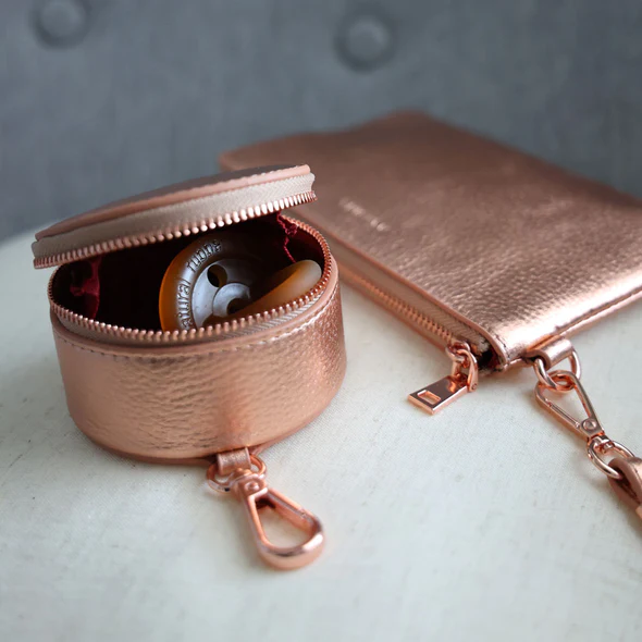 DailyObjects Rose Gold Metallic Zipper Slim Card & Coin Wallet Buy At  DailyObjects
