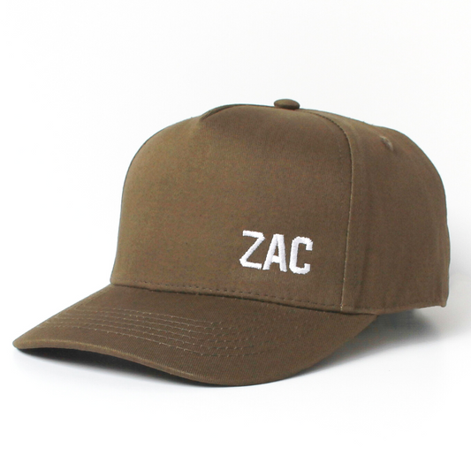 personalised customised green / olive snapback hat for kids and adults